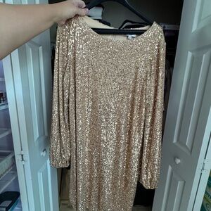 Mother of bride / groom Gold Sequin Dress